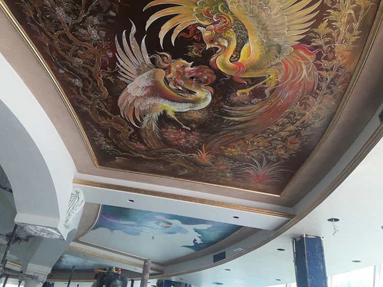 طراحی و نقاشی مینیاتور روی سقف و دیوار