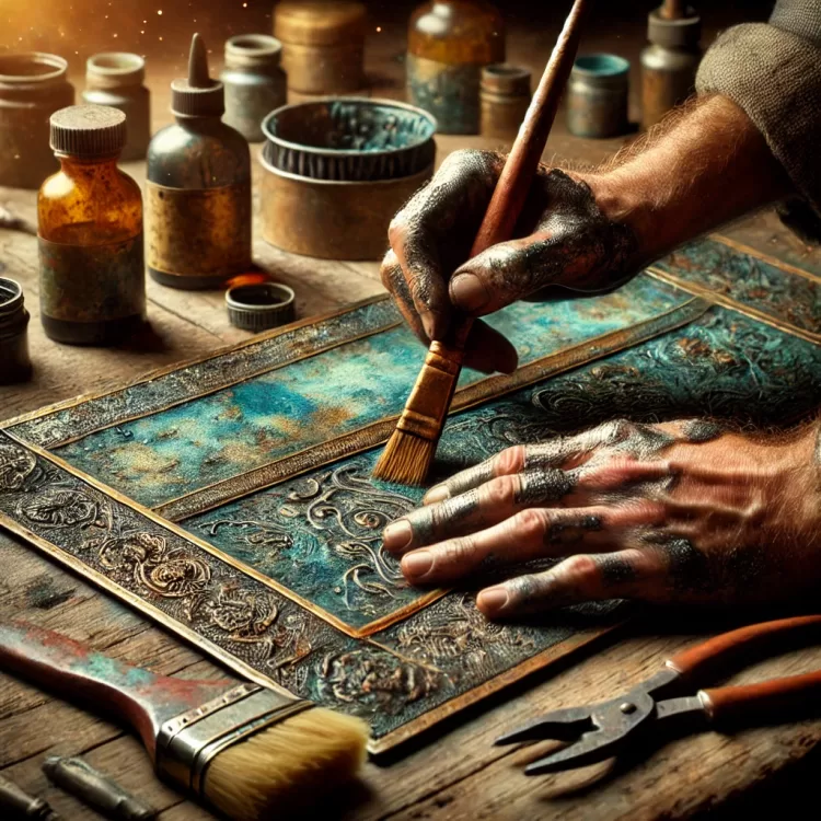 آموزش پتینه کاری روی فلز
